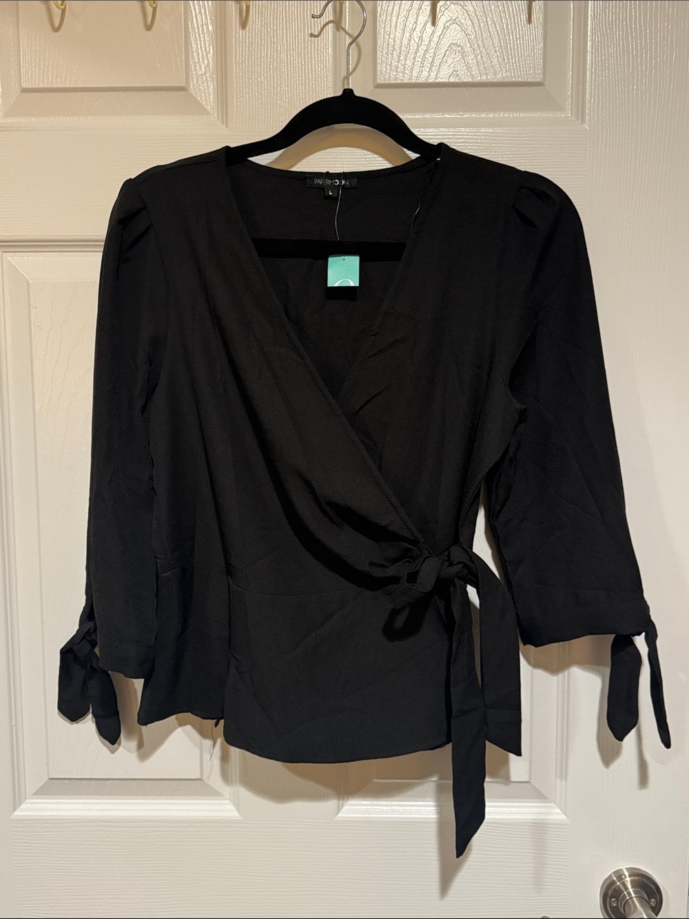 Papermoon Black Wrap Blouse